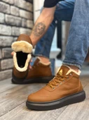 BA0151 İçi Kürklü Bağcıklı Açık Taba Erkek Tarz Spor Bot thumbnail 2