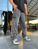 Premium Baggy Kargo Pantolon Antrasit - 4