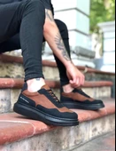 BA0238 BOA Yüksek Taban Taba Siyah Bağcıklı Erkek Ayakkabı thumbnail 1