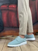 BA0003 Bağcıklı Klasik Spor Keten Turkuaz Yüksek Taban Casual Erkek Ayakkabı - 2