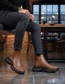 BA0444 Bağcıksız Rahat Yüksek Taban Taba Erkek Spor Yarım Bilek Bot thumbnail 3