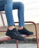 BA0104 Bağcıklı  Nubuk Siyah Spor Klasik Erkek Ayakkabı thumbnail 1