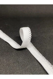 Lastik BEYAZ faredişi desenli 8mm- 5mt iç çamaşır Lastiği 1 Paket 5Mt - 1