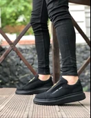 BA0310 BOA Kalın Yüksek Taban Fermuarlı Siyah Siyah Erkek Ayakkabı thumbnail 2