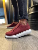 Yüksek Taban Günlük Ayakkabı 045 Bordo (Beyaz Taban) - 1