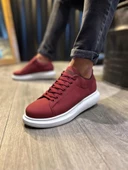 Yüksek Taban Günlük Ayakkabı 045 Bordo (Beyaz Taban) - 4