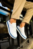 CH979 Santoni GBT Spor Erkek Ayakkabı BEYAZ/MAVI - 1