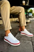 CH979 Santoni GBT Spor Erkek Ayakkabı BEYAZ/KIRMIZI - 3