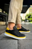 CH979 Santoni GBT Spor Erkek Ayakkabı SIYAH/SARI - 3