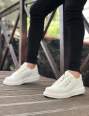 BA0310 BOA Kalın Yüksek Taban Fermuarlı Beyaz Erkek Ayakkabı thumbnail 1