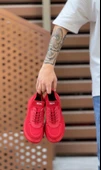 BA0812 Özel Örme Triko Tarz Kırmızı Renk Spor Ayakkabı - 5