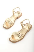 MİA026-1504 Günlük Kadın Altın Tatil Sandaleti - 3