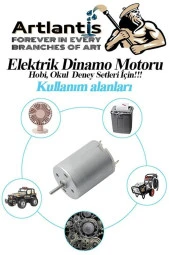 Dinamo Deney Seti 1 Paket Rüzgar Enerjisinden Elektrik Üretme Deney Seti Krokodil Kablo Dinamo Açma Kapama Anahtarı Mantar Led Ampul - 3