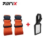 tarix 2 adet Turuncu Valiz kemeri + 1 adet Siyah valiz etiketi - 2