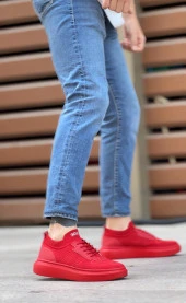 BA0812 Özel Örme Triko Tarz Kırmızı Renk Spor Ayakkabı thumbnail 1