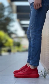 BA0812 Özel Örme Triko Tarz Kırmızı Renk Spor Ayakkabı thumbnail 3