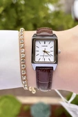 Casio CSISTE40 Kasası Gümüş Kordonu Kahverengi Renk Hediye Paketli Kadın Kol Saati - 3