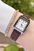 Casio CSISTE40 Kasası Gümüş Kordonu Kahverengi Renk Hediye Paketli Kadın Kol Saati - 4