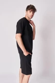 Erkek %100 Pamuk Oversize Kısa Kollu Bisiklet Yaka Tişört - 2