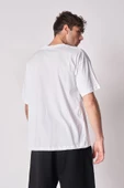 Erkek %100 Pamuk Oversize Kısa Kollu Bisiklet Yaka Tişört - 10
