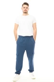 Erkek Kargo Cepli Jogger Eşofman Altı İndigo - 1