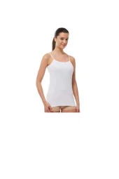 Beyaz Kadın Ip Askılı Fitilli Atlet thumbnail 2