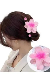 PEMBE Çiçek (LOTUS) Saç Tokası Kadın - 1