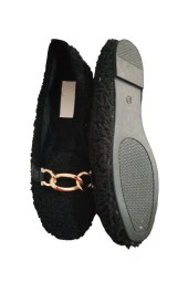 peluş kumaş ev ayakkabısı - 1