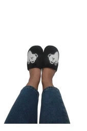 tüylü terlik siyah - 2