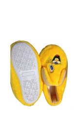 Sarı Çocuk Panduf Pamuk Astarlı Tavşan Figürlü Ev Patiği - 2