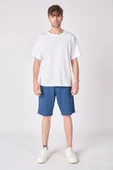 Erkek Pamuk Karışımlı Oversize Bermuda - 6