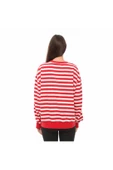 KADIN ÇİZGİLİ OVERSIZE SWEAT - 8