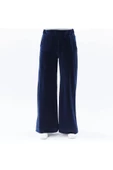 Kadın Oversize Bol Paça Pantolon Lacivert - 3