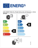 Pirelli 225/45R17 94W Xl Cınturato All Season Plus D-B-71 4 Mevsim Oto Lastiği Üretim Tarihi 2024 thumbnail 1