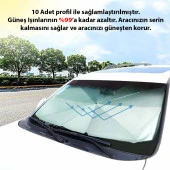 Araç Oto Güneşlik Katlanabilir Şemsiye Ön Cam Güneşlik 125cm-65cm - 3