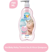 Uni Baby Bebek Kolay Tarama Saç ve Vücut Şampuanı 700ML (Pompalı) (9 Lu Set) - 4