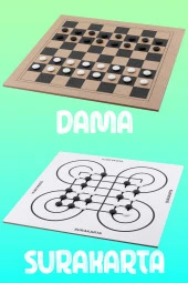 Surakarta + Dama Kutu Oyun Strateji Akıl Hafıza Mantık Beceri Zeka Oyunu Stratejik Zeka Kutu Oyunu - 1