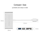 Type-C Usb C 3.1 Kart Okuyucu 2 Usb 3.0 Hub Micro Usb Şarj Girişi - 3