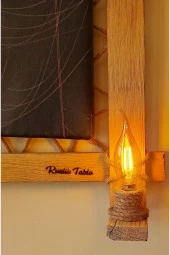 RUSTİK IŞIKLI Camii Kanvas Rustik Tablo O - 3