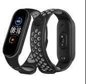 Xiaomi Mi Band 5 6 7 Uyumlu Delikli Spor Silikon Kordon Kayış - 4