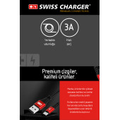 SWISS CHARGER SCC-10042 TYPE-C KABLO SİYAH - 3