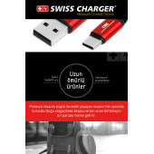 SWISS CHARGER SCC-10042 TYPE-C KABLO SİYAH - 4
