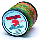 NIPPON SHARK X8-0.55 mm 8 Katlı 300 Metre Multicolour,Çok Renkli İp,Örgü,İpek Misina - 1