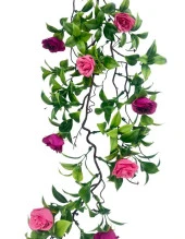 Nettenevime Yapay Çiçek Sarkan Doğal Dallı Mor Yaban Gülü 70cm Yapay Sarmaşık Yeşil - 6