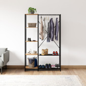 Eportatif Çok Amaçlı Metal Ayaklı Raflı Dolap Ayakkabılık Portatif Portmanto Gardırop Çam 1370 - 1