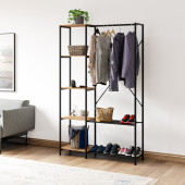 Eportatif Çok Amaçlı Metal Ayaklı Raflı Dolap Ayakkabılık Portatif Portmanto Gardırop Çam 1370 - 2