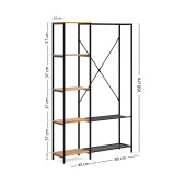 Eportatif Çok Amaçlı Metal Ayaklı Raflı Dolap Ayakkabılık Portatif Portmanto Gardırop Çam 1370 - 5