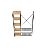 Eportatif Çok Amaçlı Metal Ayaklı Raflı Dolap Ayakkabılık Portatif Portmanto Gardırop Çam 1370 - 7