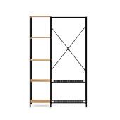 Eportatif Çok Amaçlı Metal Ayaklı Raflı Dolap Ayakkabılık Portatif Portmanto Gardırop Çam 1370 - 8