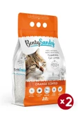 BentySandy Portakal Kokulu Topaklanan İnce Taneli Kedi Kumu 10Lx2 - 1